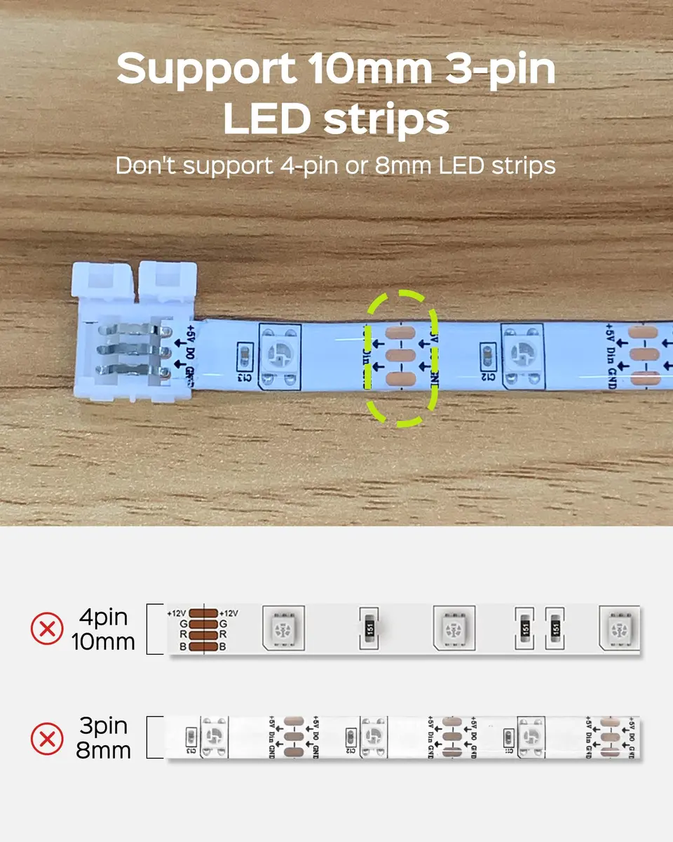 JACKYLED 30 Pcs 3-Pin LED Connectors 10mm L Shape | Unwired Solderless Gapless Adapter for WS2811, SK6812, 72W - view 4