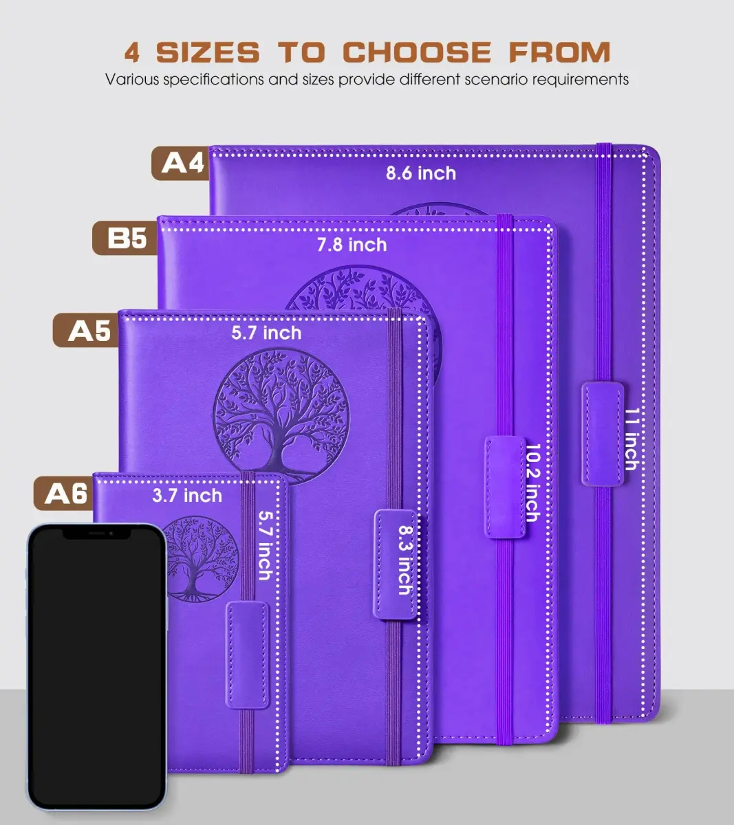 Biuwory Lined Journal Notebook B5 Large Hardcover Leather Journal 256 Pages | Acid-Free Paper for Writing - main product image