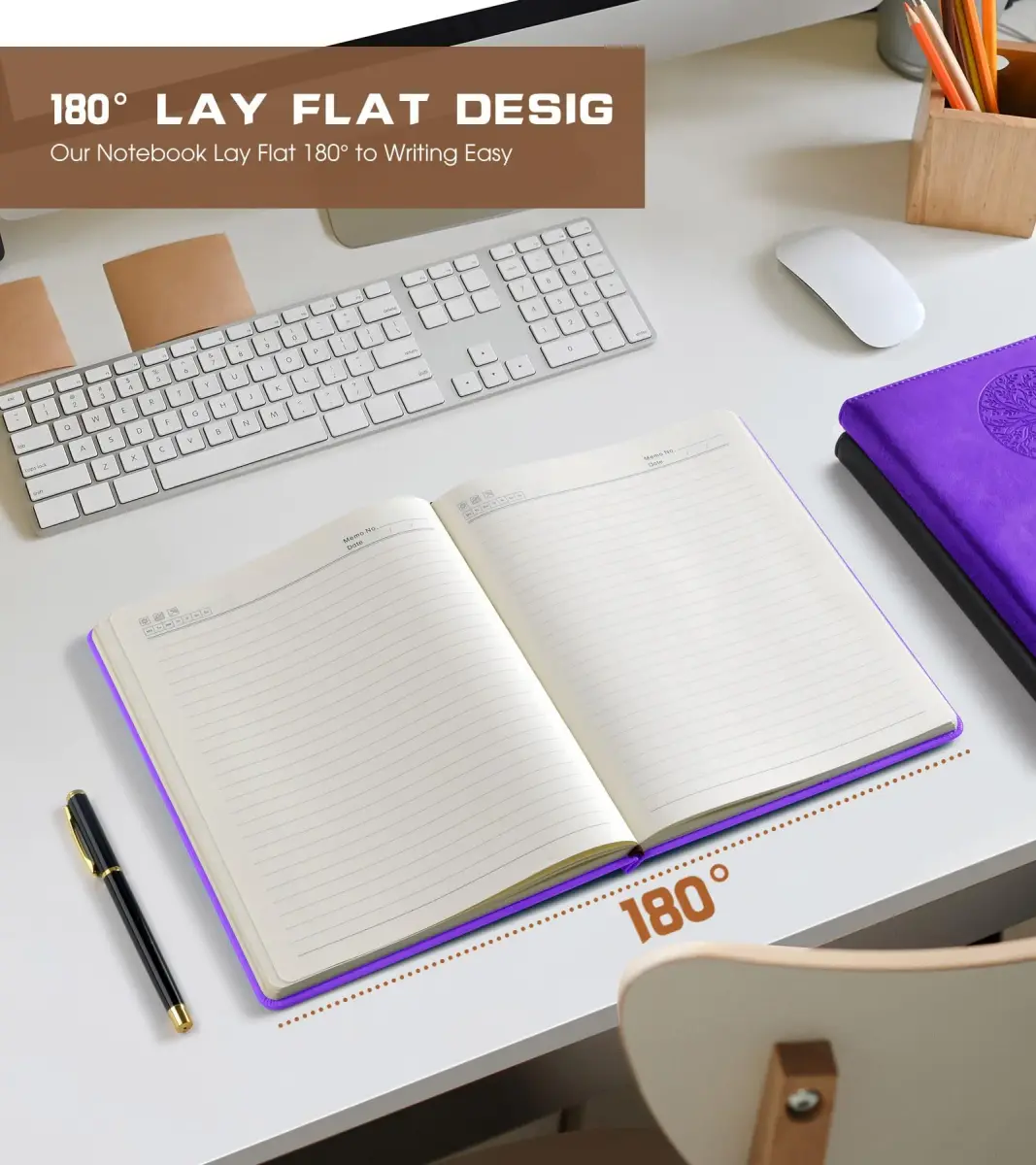 Biuwory Lined Journal Notebook B5 Large Hardcover Leather Journal 256 Pages | Acid-Free Paper for Writing - view 5