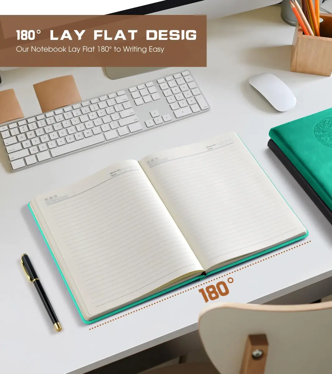 Biuwory Lined Journal Notebook A4 Large Hardcover Leather 256 Pages | Acid-Free Paper for Smooth Ink Flow - view 6