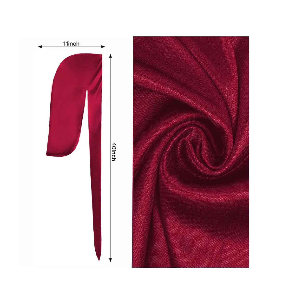 BE BIGEDDIE 12Pcs Durags for Men, Satin Silk Headbands with Long Tail & Wide Straps, Unisex - view 6