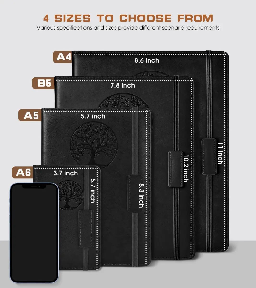 Biuwory Lined Journal Notebook B5 Large Hardcover Leather Journal (256 Pages, 7.8"×10.2") | Acid-Free Paper for Writing & Note Taking - view 2