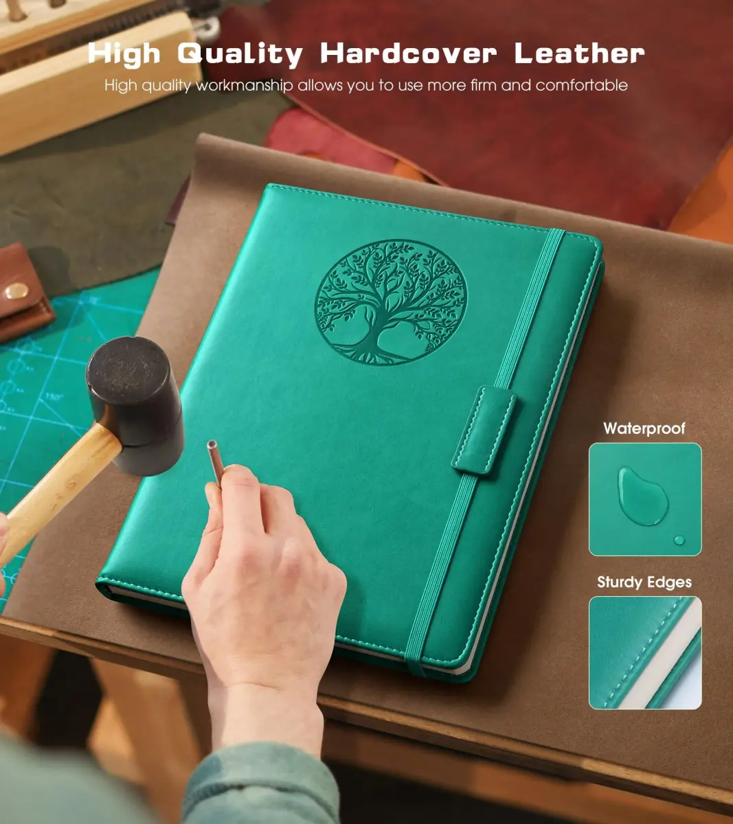 Biuwory Lined Journal Notebook B5 Large 256 Pages | Vintage Tree of Life Design - view 2