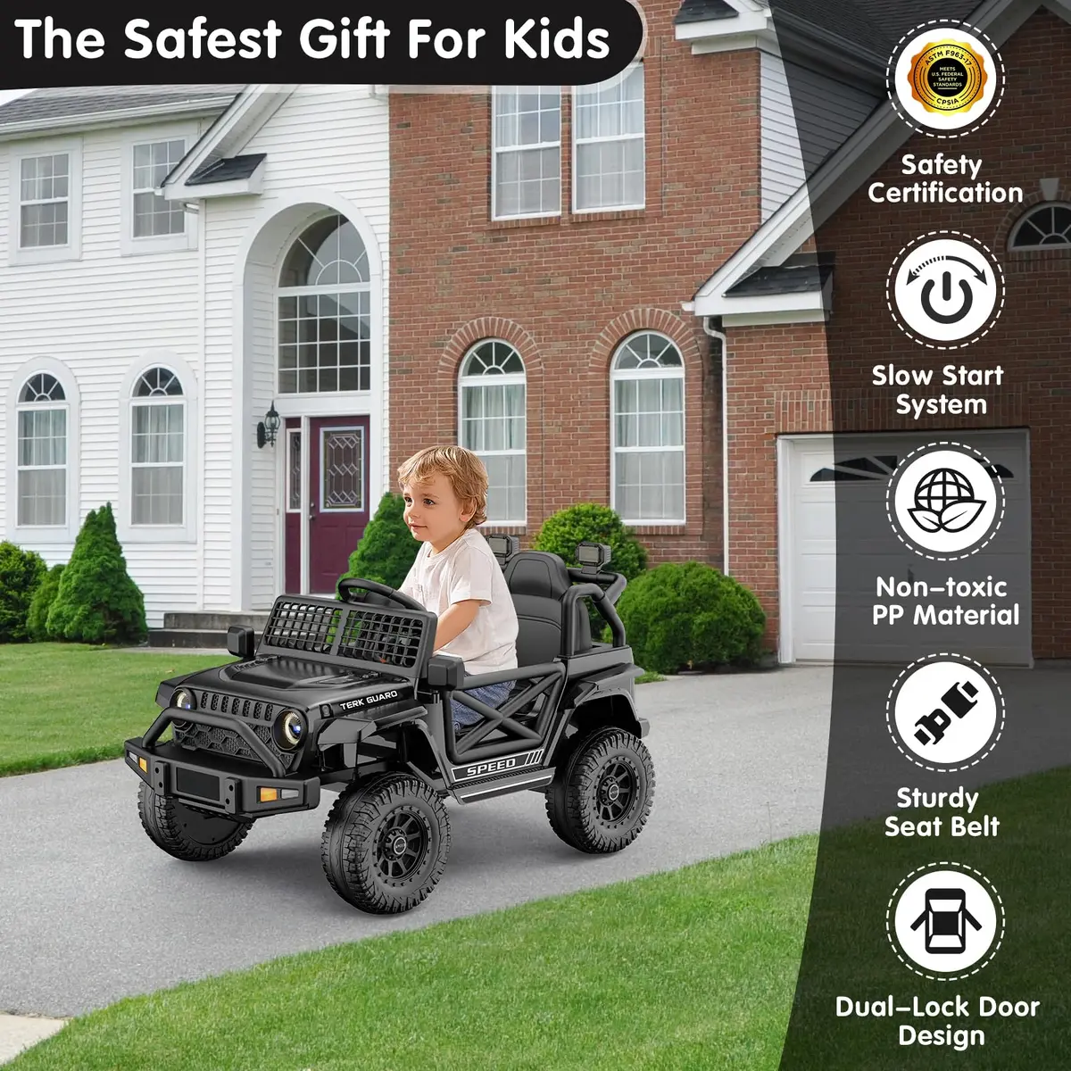 YunTopKids 12V Ride-On Toy Car for Kids 4-8 | Remote Control, Bluetooth, LED Lights - view 7
