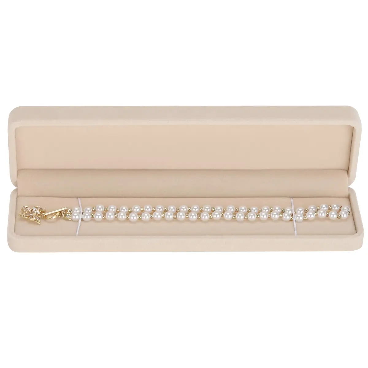 LETURE Velvet Bracelet Necklace Pendant Jewelry Box, Small Long Jewelry Watch Gift Box 22cm (8.6in) | Classic Design for Special Occasions - view 3