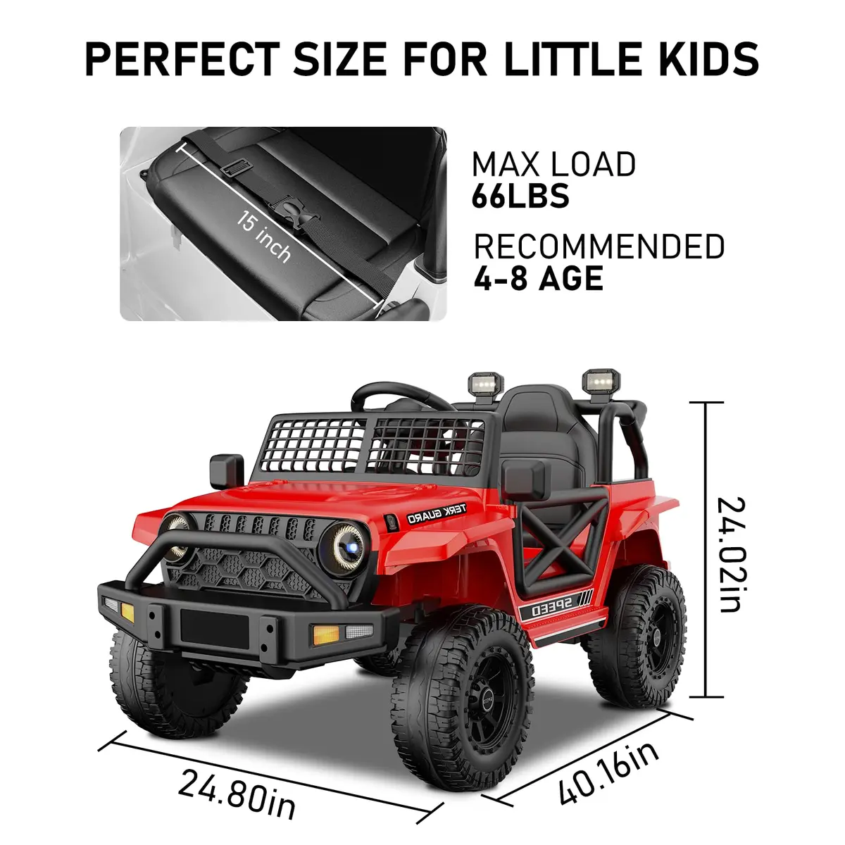 YunTopKids 12V Ride-On Toy Car for Kids | Remote Control, Bluetooth, 4-Wheel Suspension - view 5
