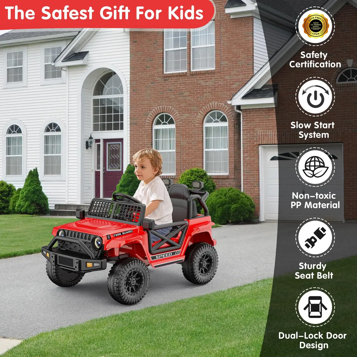 YunTopKids 12V Ride-On Toy Car for Kids | Remote Control, Bluetooth, 4-Wheel Suspension - view 7