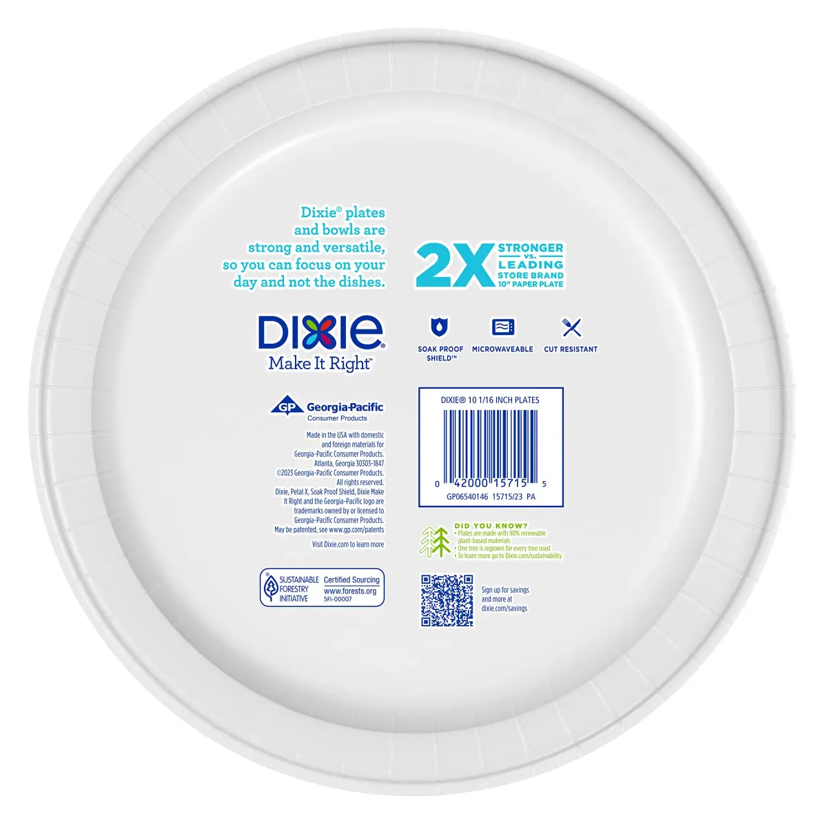 Dixie Large Paper Plates 10 Inch 108 Count (Pack of 2) | 2X Stronger Than Leading Store Brand - view 9