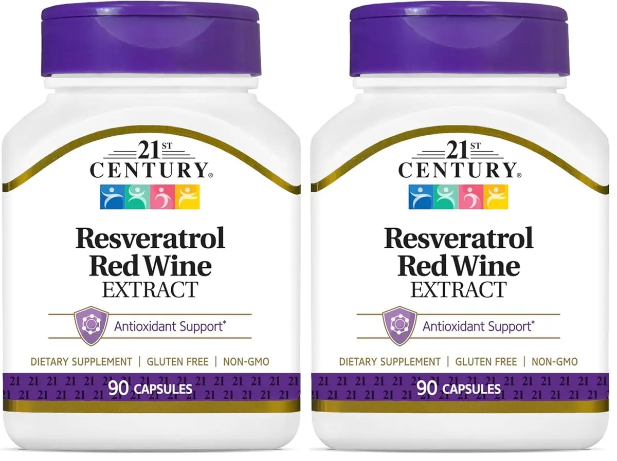 21st Century Resveratrol Red Wine Extract Capsules | Antioxidant Support for Cellular Wellness (70-120 chars) - main product image