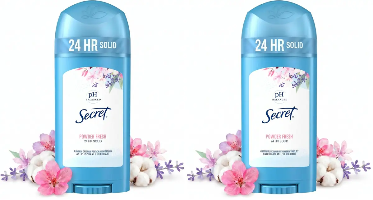Secret Original Solid Antiperspirant Deodorant for Women, 156 g (5.4 oz) Pack of 2 | 24-Hour Sweat & Odor Protection - main product image