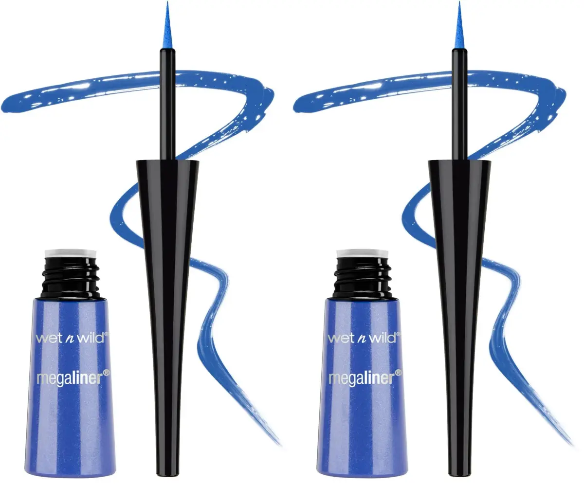 wet n wild MegaLiner Liquid Eyeliner - Voltage Blue, Pack of 2 | High-Def Pigment & Fluid Formula - main product image