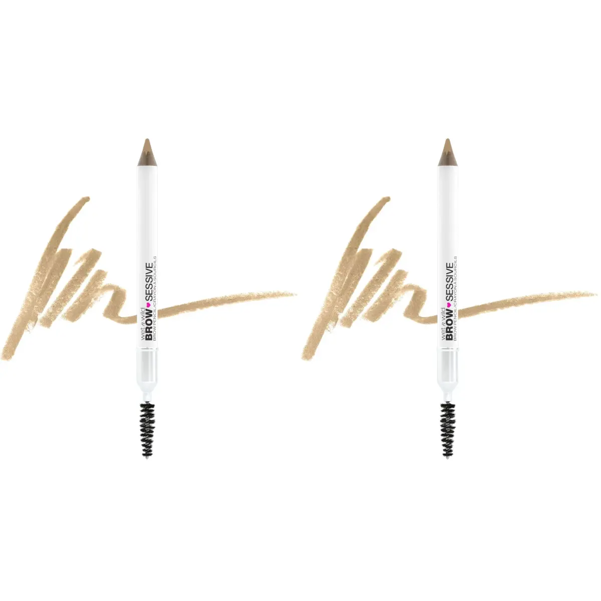 wet n wild Brow-Sessive Brow Pencil with Spoolie Brush, Taupe (2-Pack, 0.02 oz / 0.5 g) | Natural Blendable Shaping - main product image