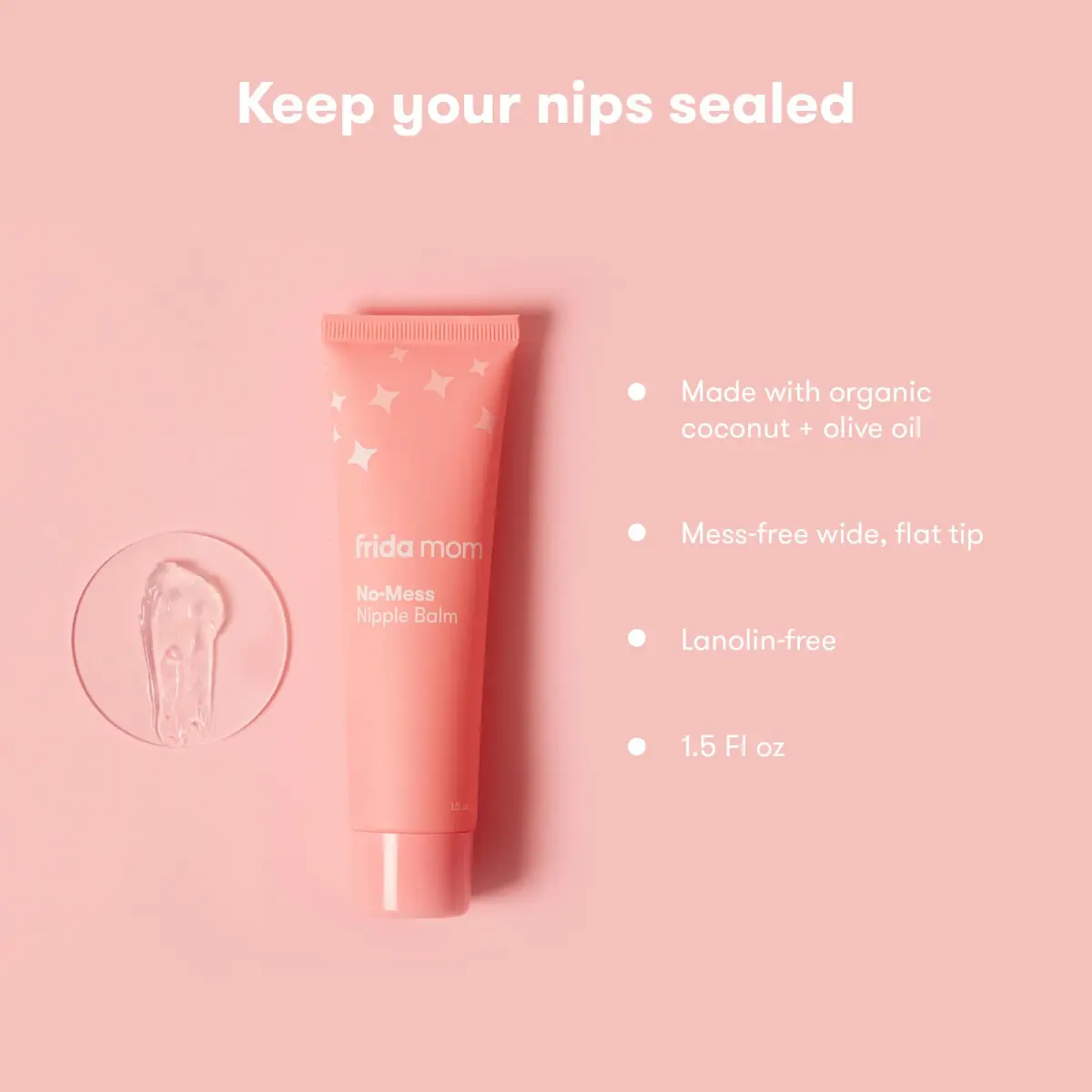 Frida Mom No-Mess Nipple Balm Moisturizer 3 fl oz (90ml) | Lanolin-Free Hydrating Balm for Sore Nipples - view 3