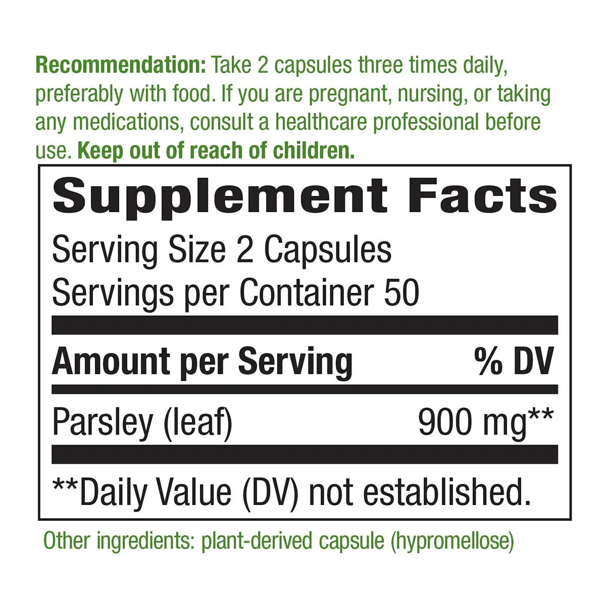 Nature's Way Herbal Parsley Leaf 100 Vegan Capsules Pack of 2 | Chlorophyll Source - view 5