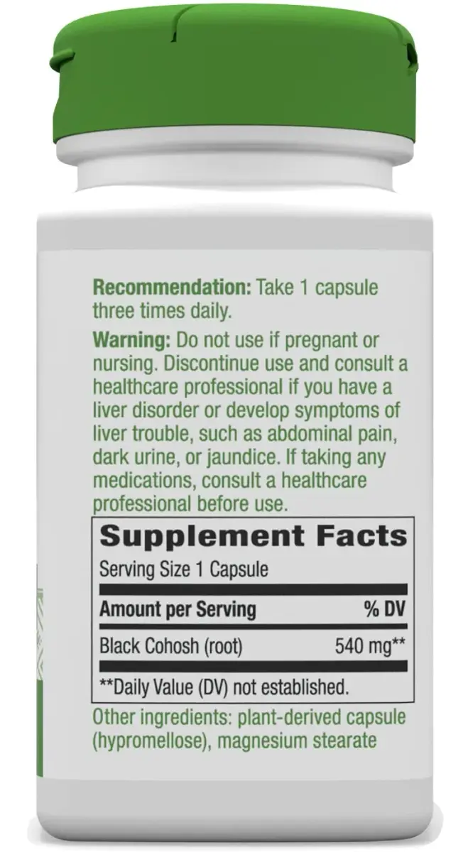 Nature's Way Black Cohosh Root Herbal Supplement 540 mg Vegan Capsules (200 Count) | Traditional Women's Health Support - view 8