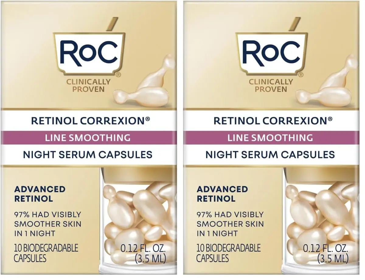 RoC Retinol Correxion Line Smoothing Night Serum Capsules 7ml (0.24 Fl Oz) | Daily Anti-Aging Treatment - main product image