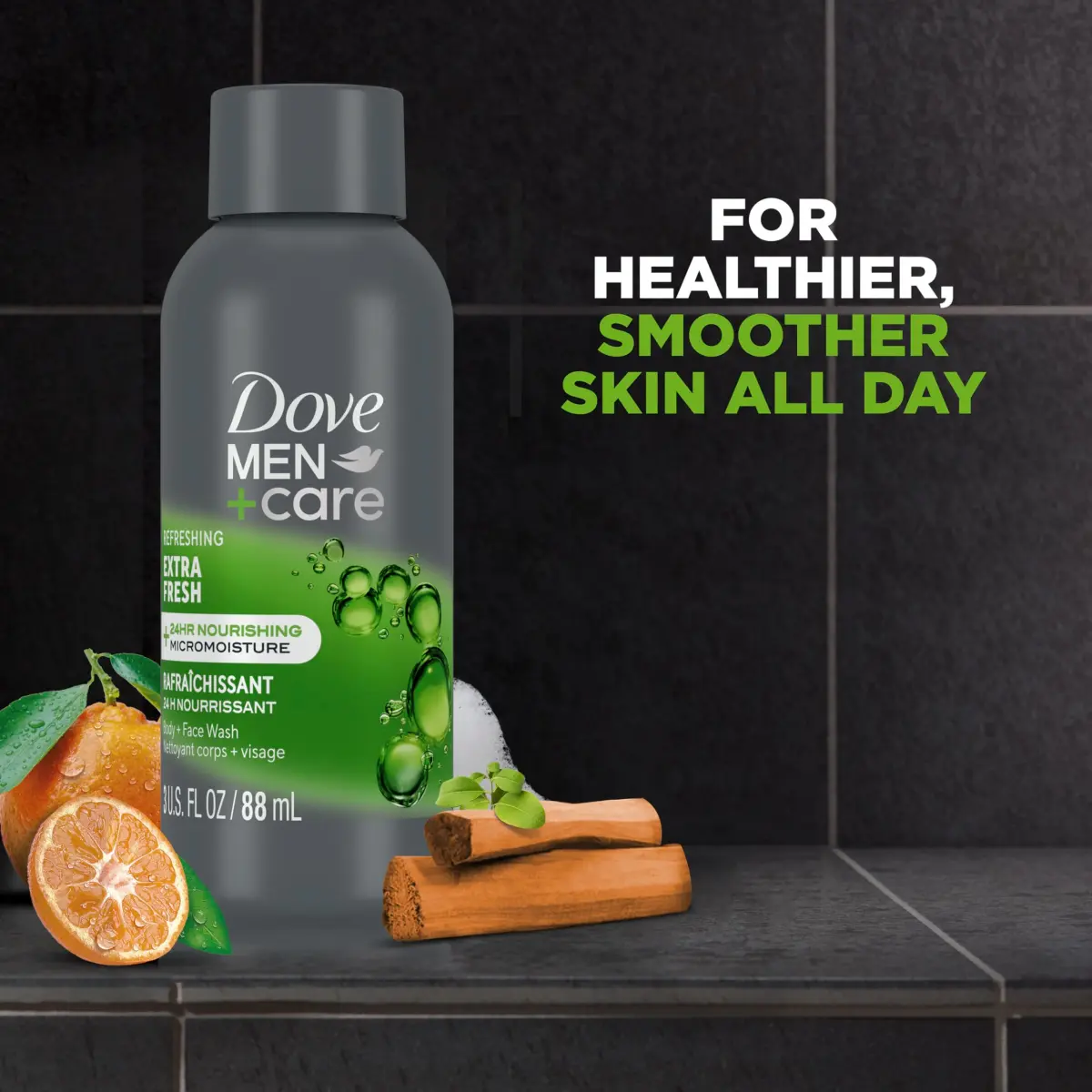 DOVE MEN + CARE Extra Fresh Body Wash 255ml (3 x 3 Fl Oz) | Hydrates Skin All Day - view 2