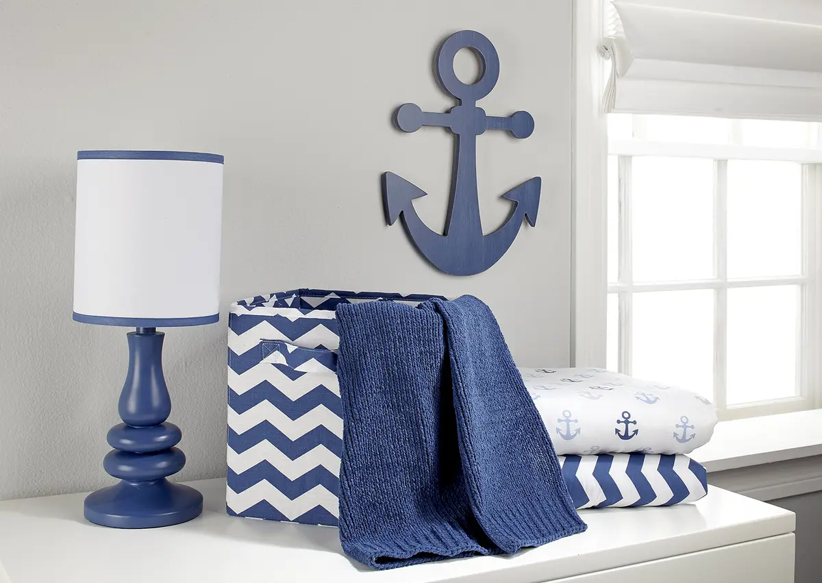 NoJo Little Love Separates Collection Anchor Shaped Wall Art, Navy (Pack of 2) | Nautical Nursery Decor - view 2