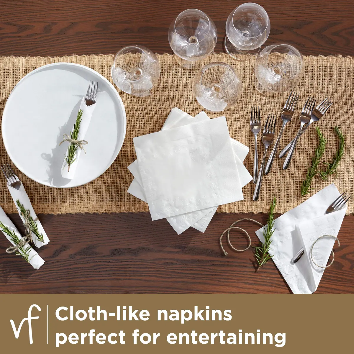 Vanity Fair Entertain Paper Napkins 160 Count | Elegant 3-Ply Disposable Napkins for Events - view 2