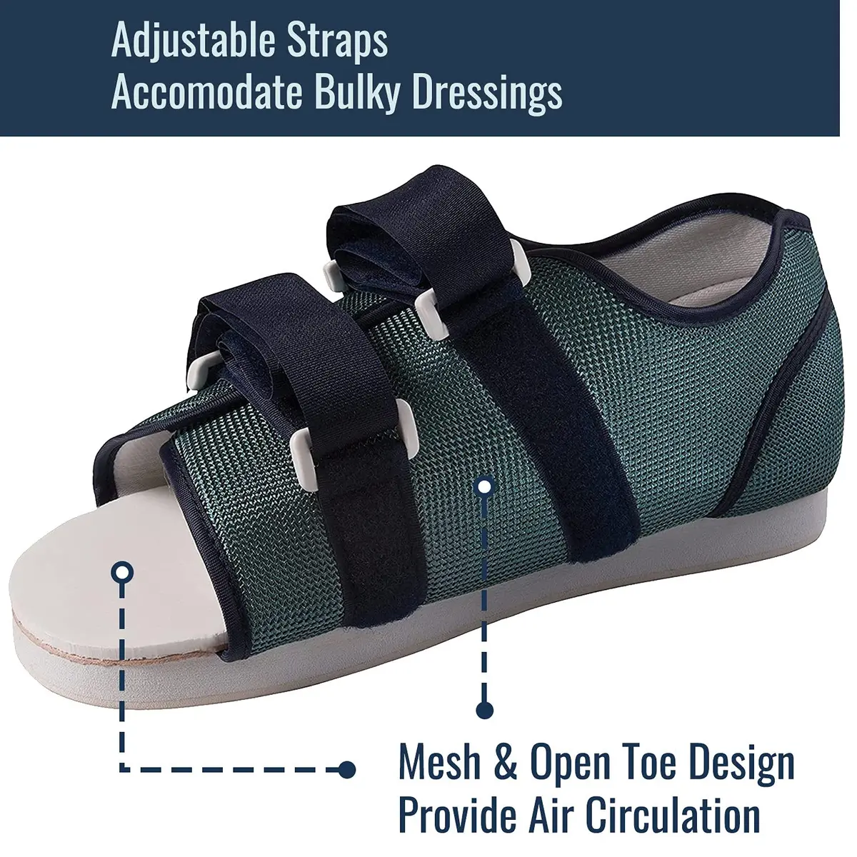 DMI Post Op Shoe Surgical Walking Boot Lightweight Men 9-11 | Support for Foot & Toe Injuries - view 3