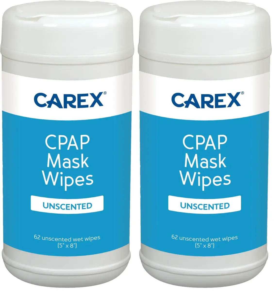Carex CPAP Mask Wipes - 124 Count (Pack of 2) | Unscented, Hypoallergenic, Biodegradable - main product image