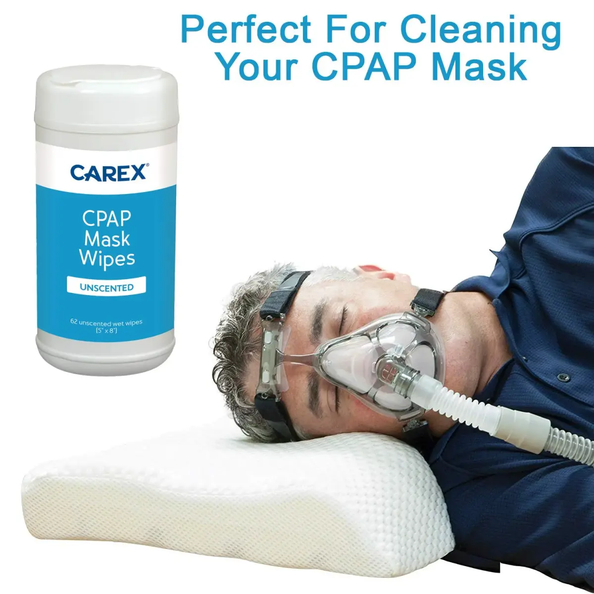 Carex CPAP Mask Wipes - 124 Count (Pack of 2) | Unscented, Hypoallergenic, Biodegradable - view 3