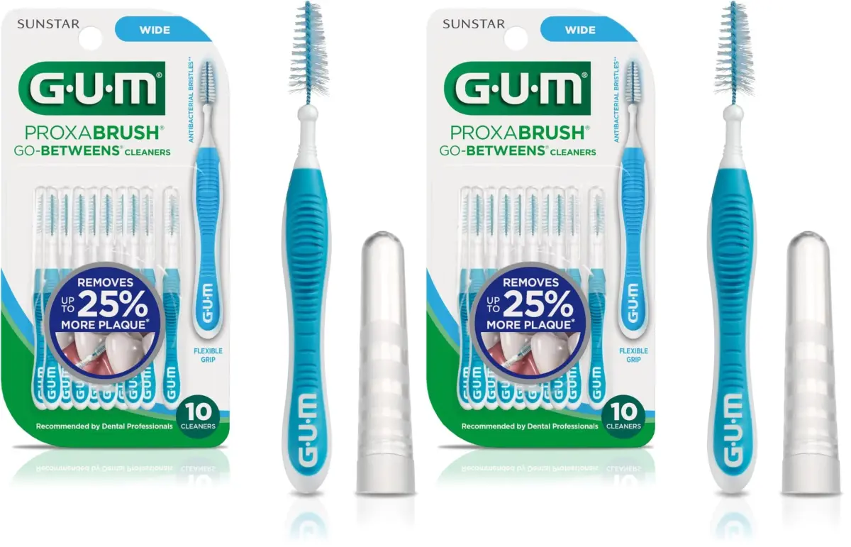 GUM Proxabrush Go-Betweens Wide Interdental Brushes, 20 Count (Pack of 2) | Clinically Designed for Plaque Removal - main product image