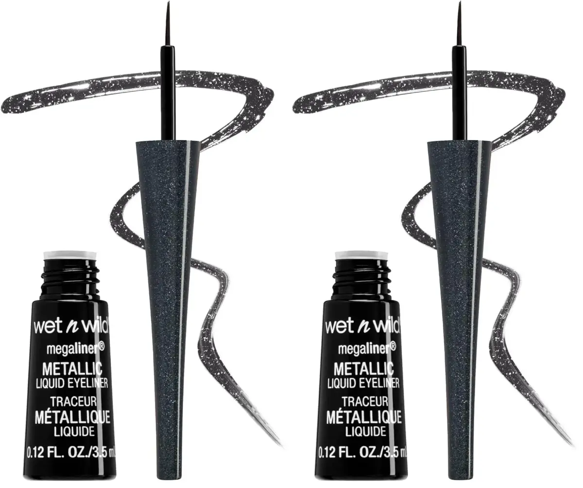 wet n wild MegaLiner Liquid Eyeliner - Cosmic Black | High-Def Pigment & Fluid Formula (Pack of 2) - main product image