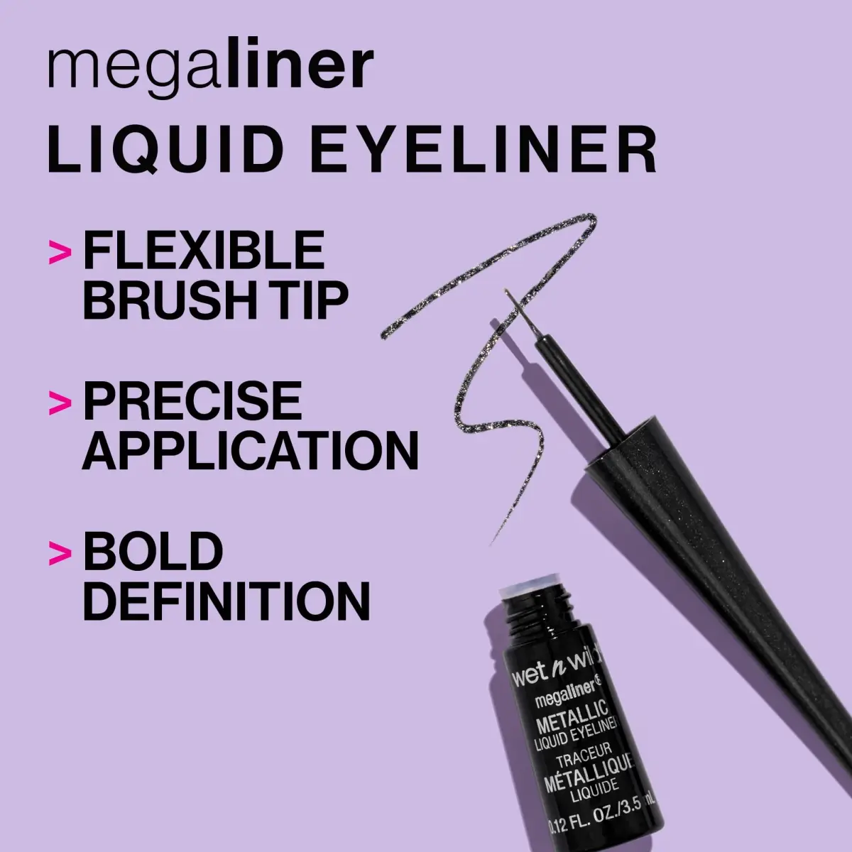 wet n wild MegaLiner Liquid Eyeliner - Cosmic Black | High-Def Pigment & Fluid Formula (Pack of 2) - view 2
