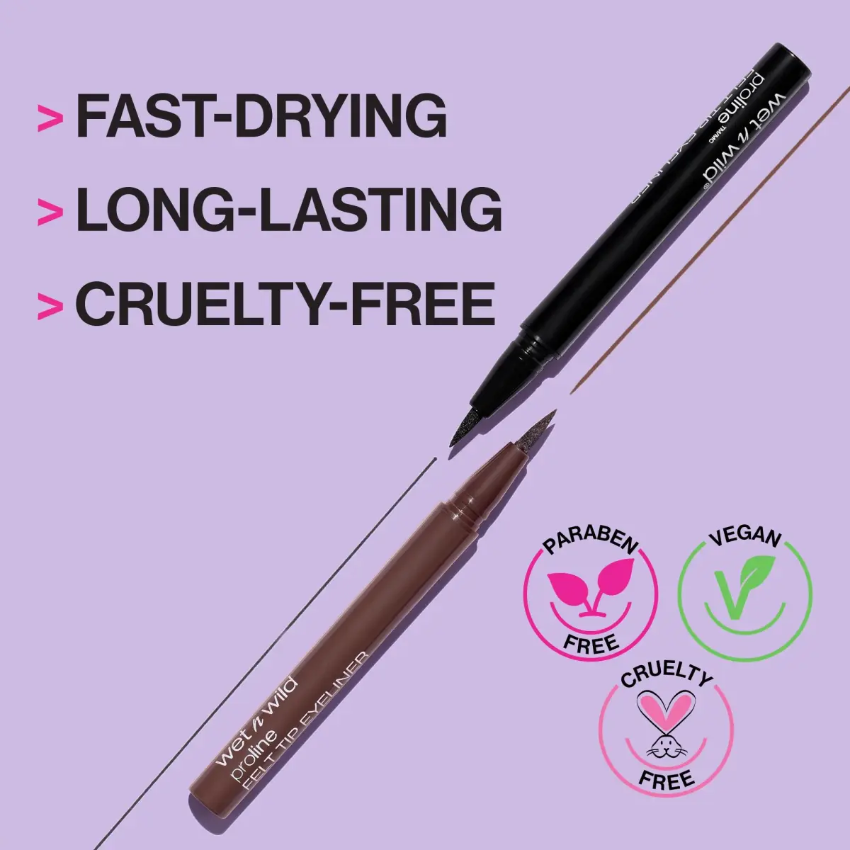 wet n wild MegaLiner Liquid Eyeliner - Cosmic Black | High-Def Pigment & Fluid Formula (Pack of 2) - view 3