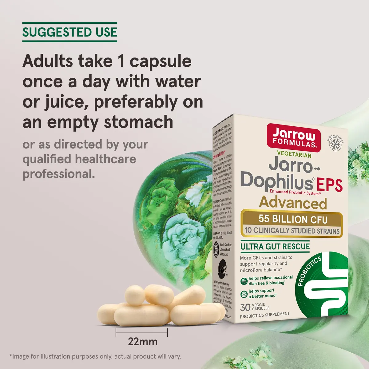 Jarrow Jarro-Dophilus EPS Advanced Probiotic 30 Capsules | Digestive & Gut Support, Vegetarian, Room Temp Stable - view 5