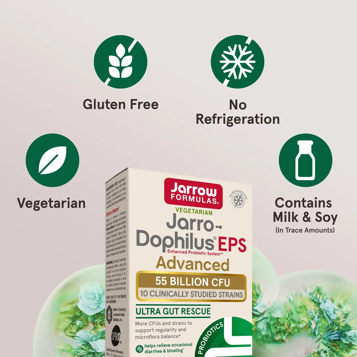 Jarrow Jarro-Dophilus EPS Advanced Probiotic 30 Capsules | Digestive & Gut Support, Vegetarian, Room Temp Stable - view 3