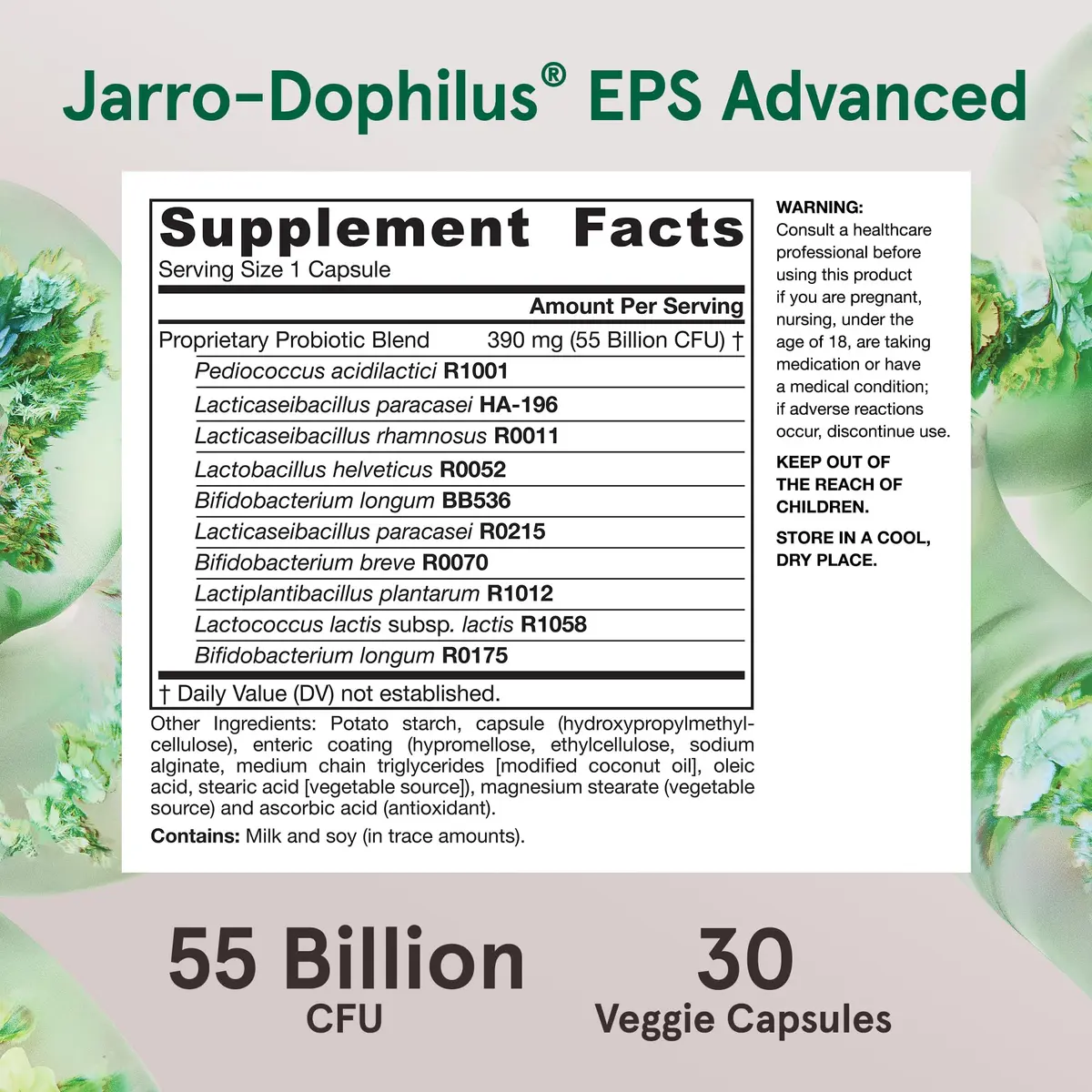 Jarrow Jarro-Dophilus EPS Advanced Probiotic 30 Capsules | Digestive & Gut Support, Vegetarian, Room Temp Stable - view 4