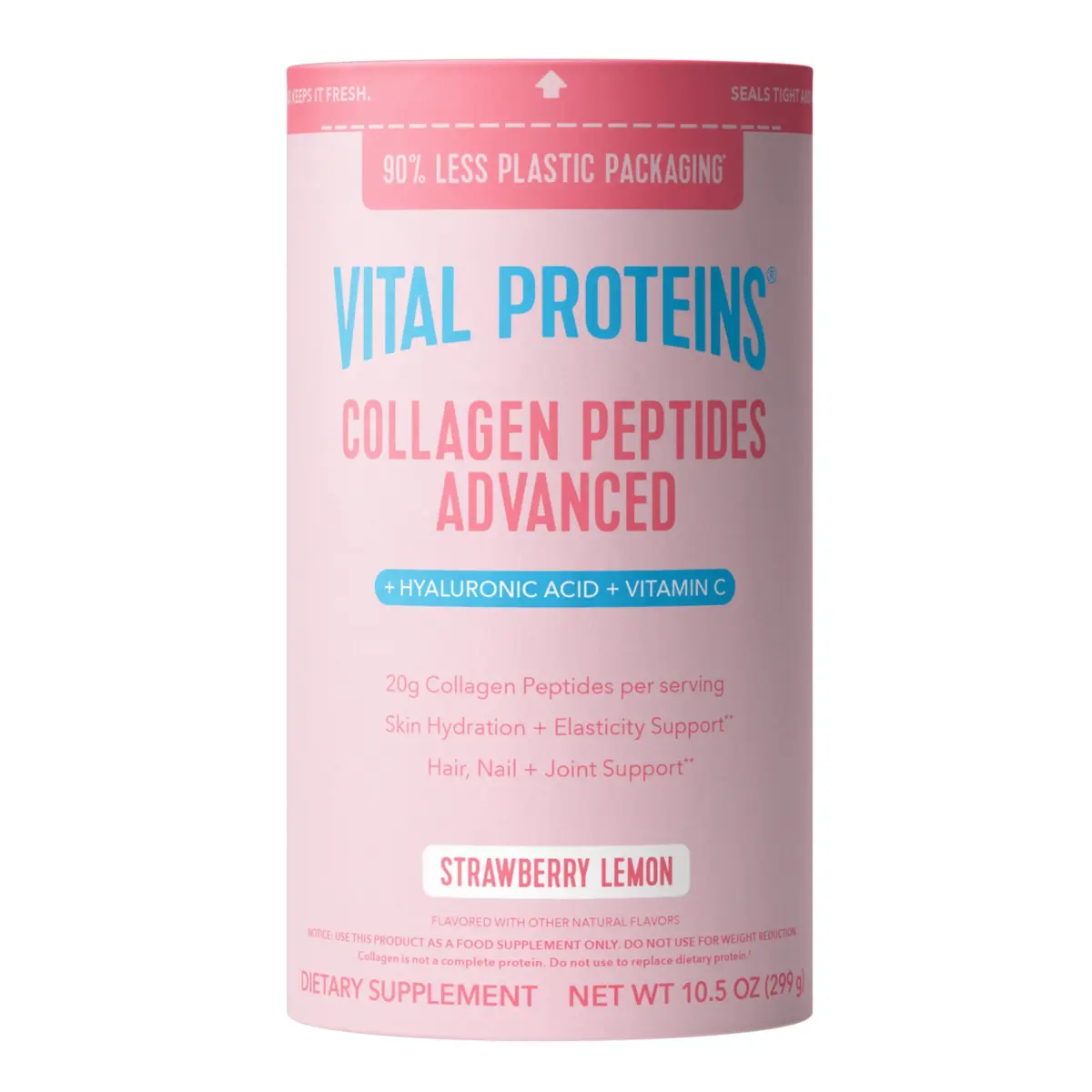 Vital Proteins Collagen Peptides Strawberry Lemon Flavor Powder, 13 Servings | Hydrolyzed Peptides with Hyaluronic Acid & Vitamin C - main product image