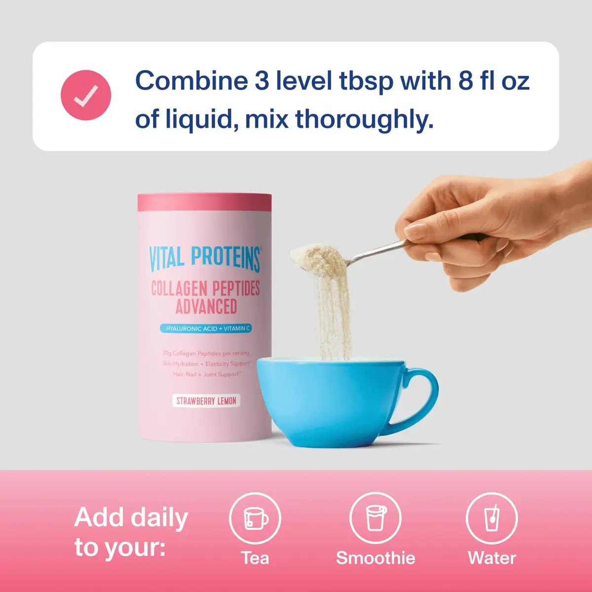 Vital Proteins Collagen Peptides Advanced, Strawberry Lemon | 13 Servings | Supports Skin & Joints - view 4