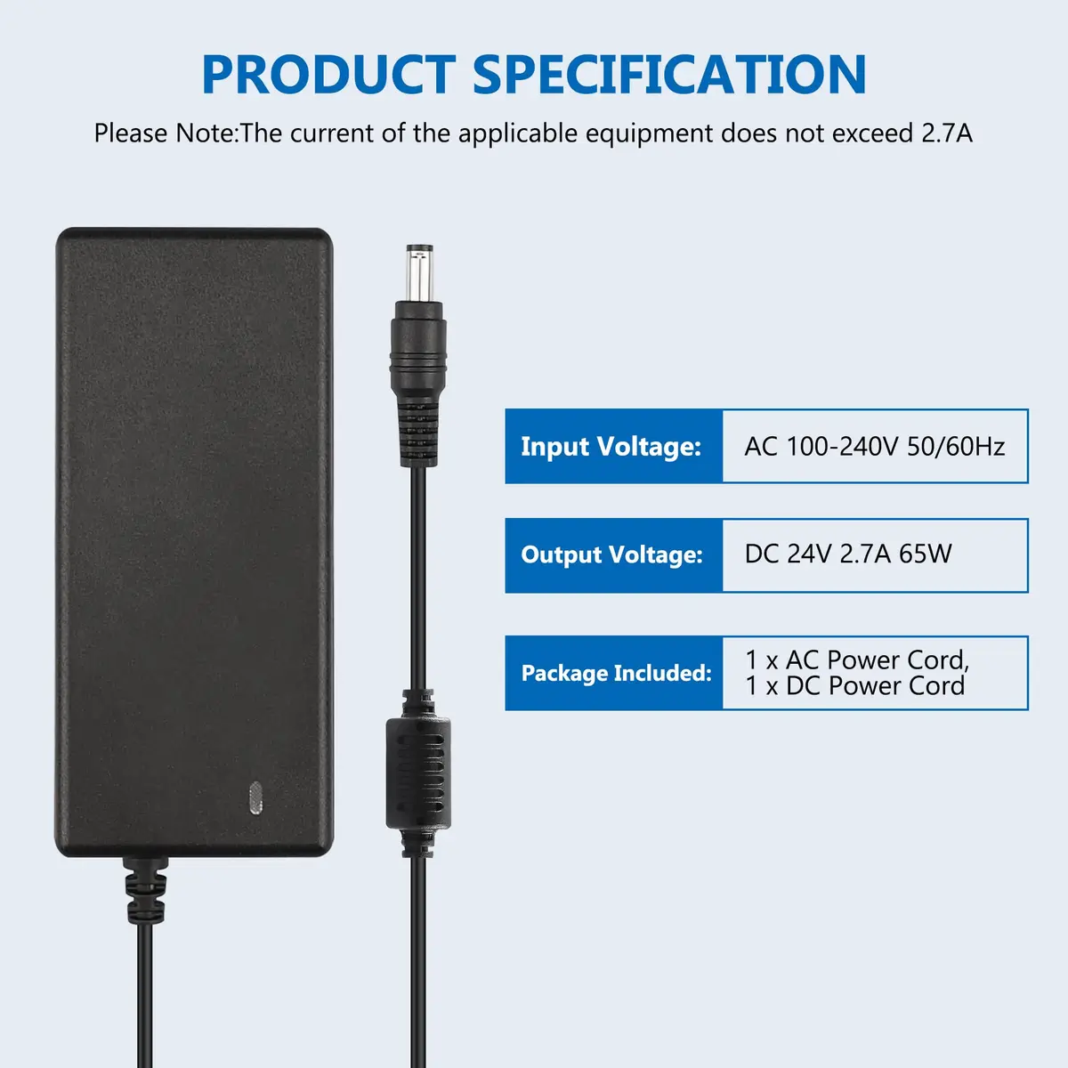FNKTQL 24V Power Supply Adapter 3M Cable | Powers Logitech G920 G29 G923 Racing Wheels - view 2