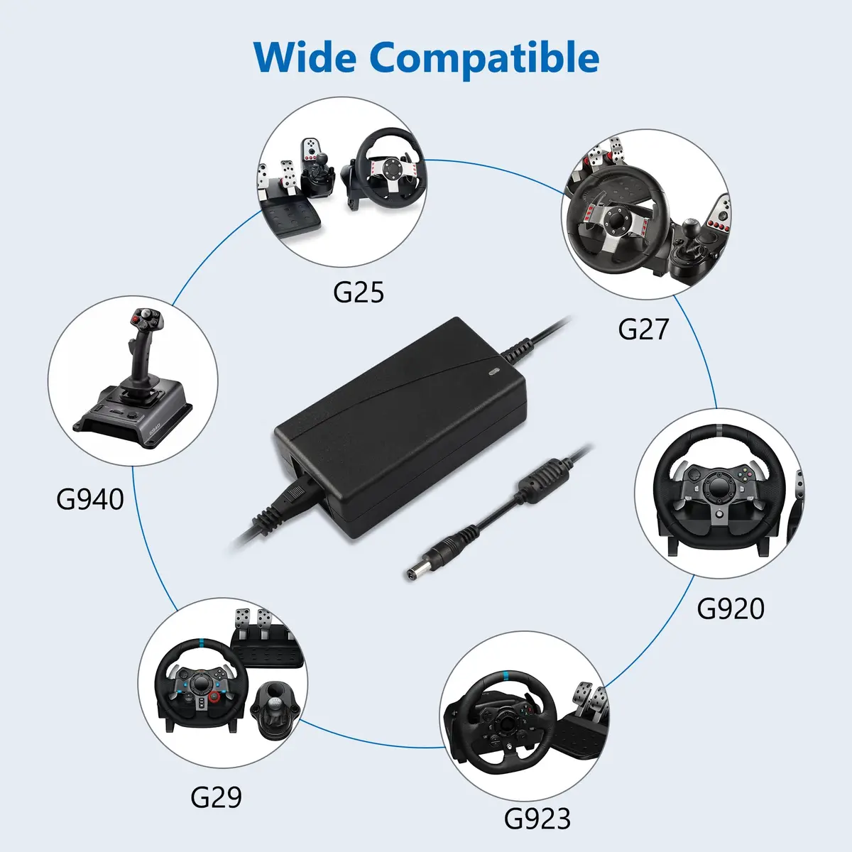 FNKTQL 24V Power Supply Adapter 3M Cable | Powers Logitech G920 G29 G923 Racing Wheels - view 4