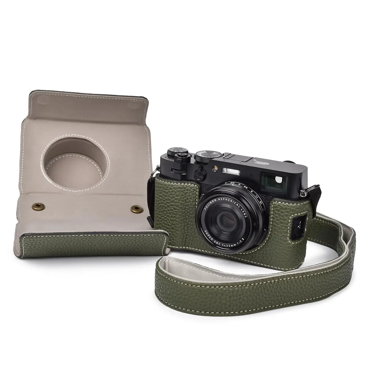 VOVMOEYA Camera Case for Fujifilm X100VI | PU Leather Full Body Protective Cover with Detachable Top & Strap - main product image