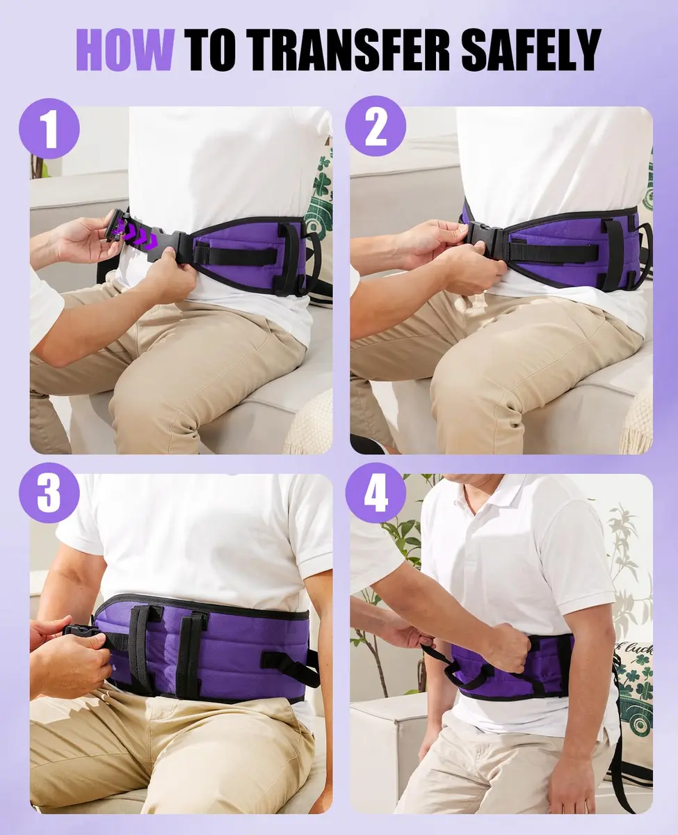 Rhino Valley Gait Belt 150cm (59in) with 7 Handles | Durable Elderly Transfer Support - view 6