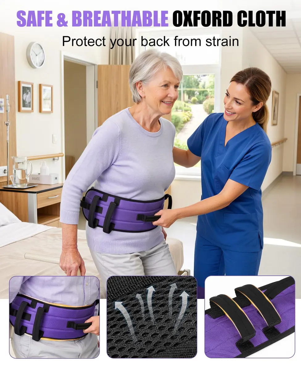 Rhino Valley Gait Belt 150cm (59in) with 7 Handles | Durable Elderly Transfer Support - view 8