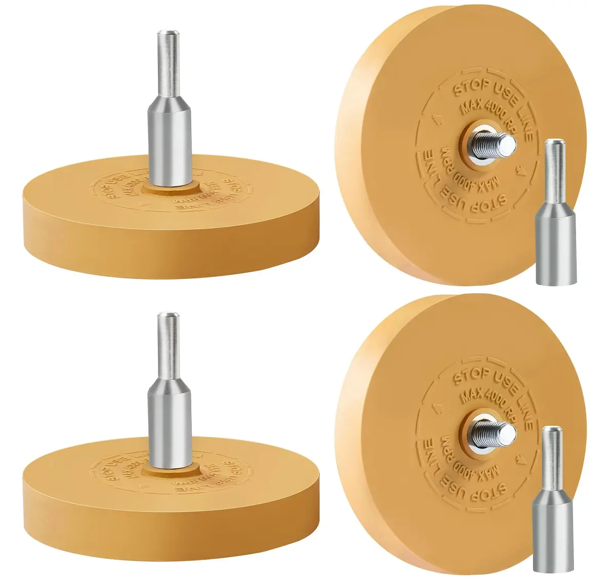S SATC Decal Eraser Wheel 8.6cm (3.4in) | 4 Pack Rubber Wheel for Drill Emblem Removal - main product image