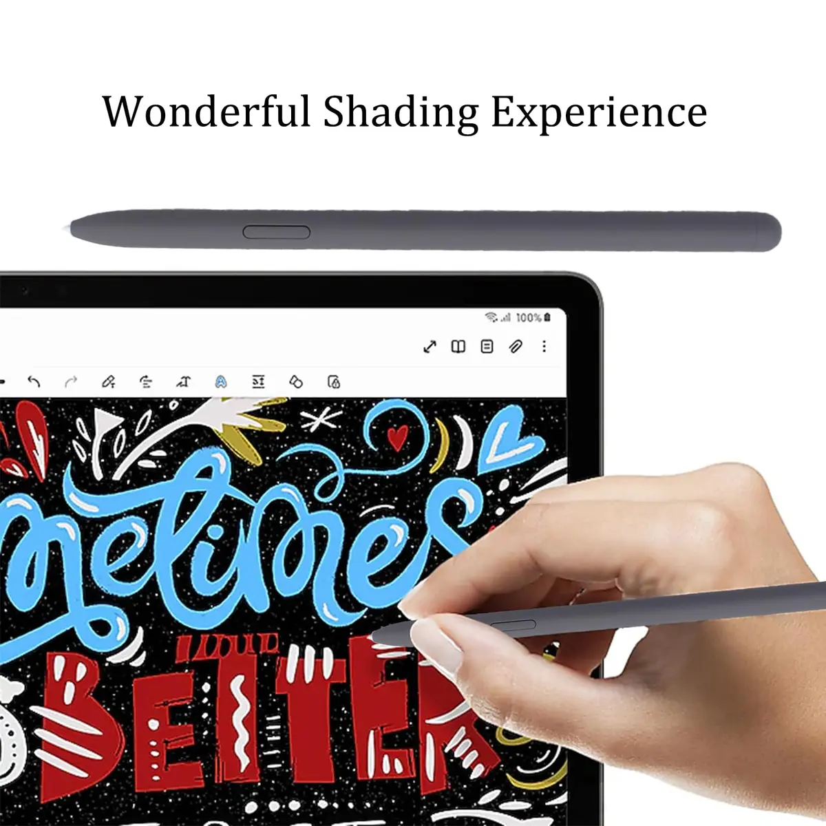 Mingxiong Gray 2Pcs Input Pen for Samsung Galaxy Tab S9 FE | Precise Stylus with Pressure Sensitivity - view 4