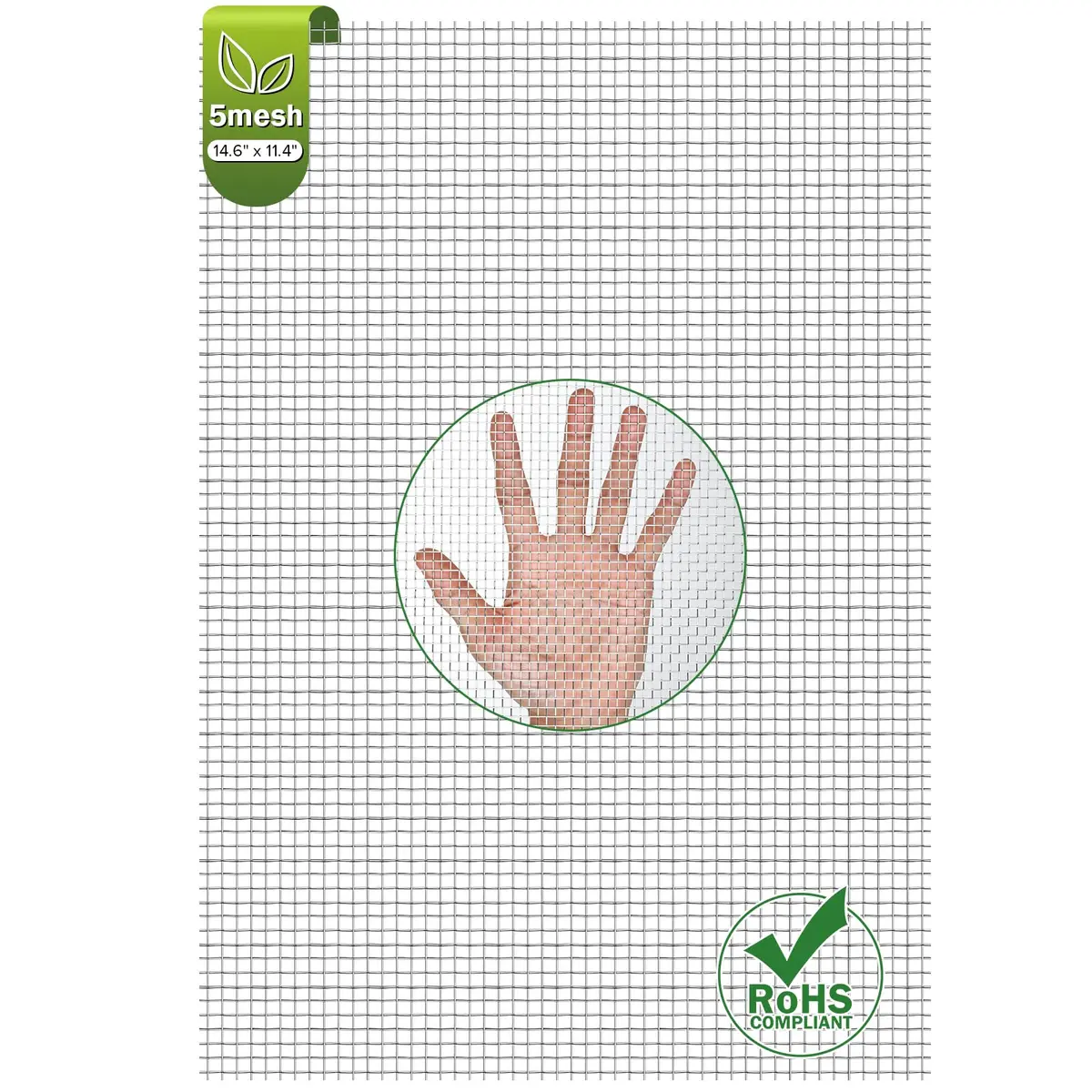 Valchoose 304 Stainless Steel Woven Mesh Screen 37.2cm x 29.2cm (14.6"x11.4") | 5 Mesh Easy Cut Rustproof for DIY & Protection - main product image