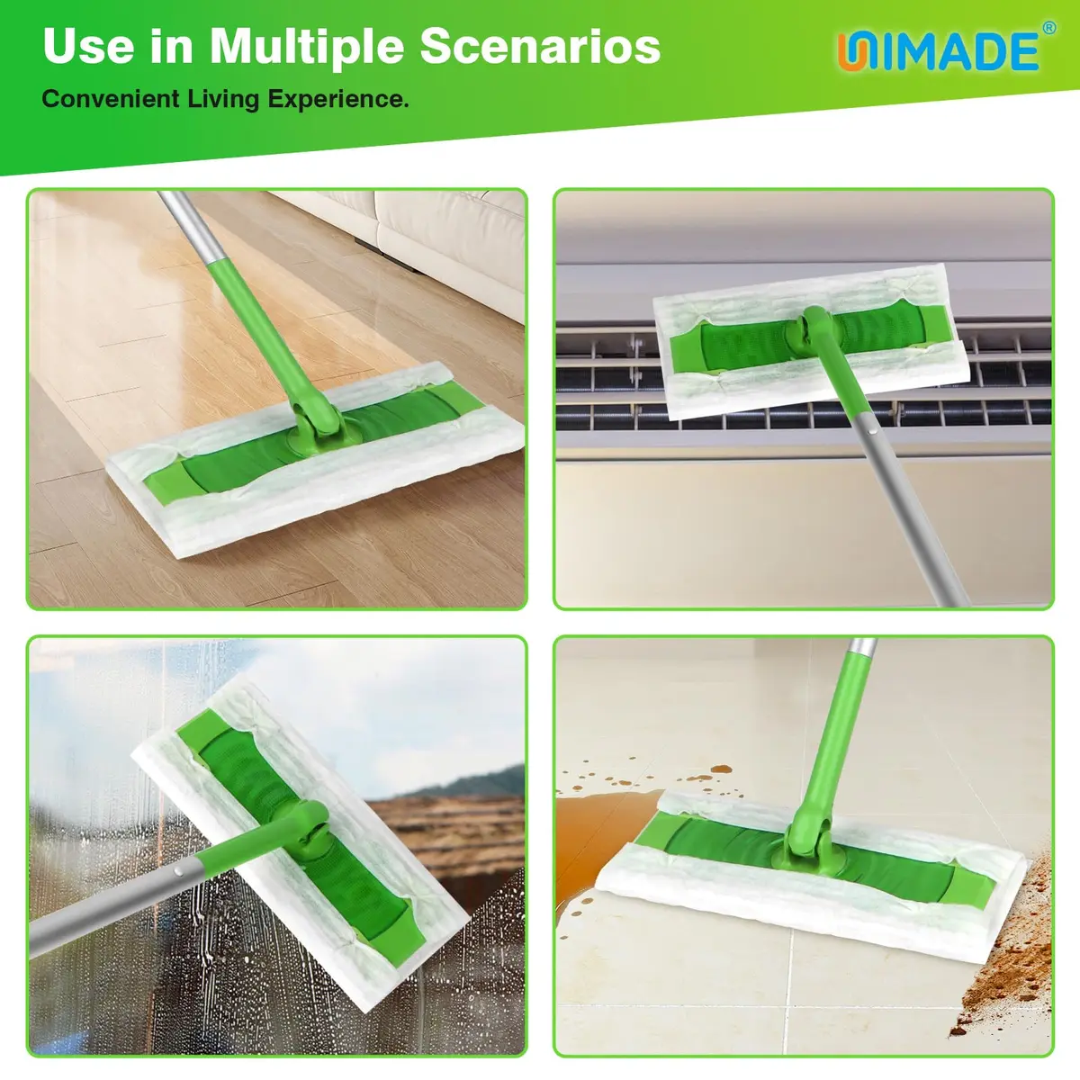 UNIMADE Dry Sweeping Cloths 180 Count Mop Refills | Compatible with Swiffer Sweepers for Dry Dust & Hair - view 5