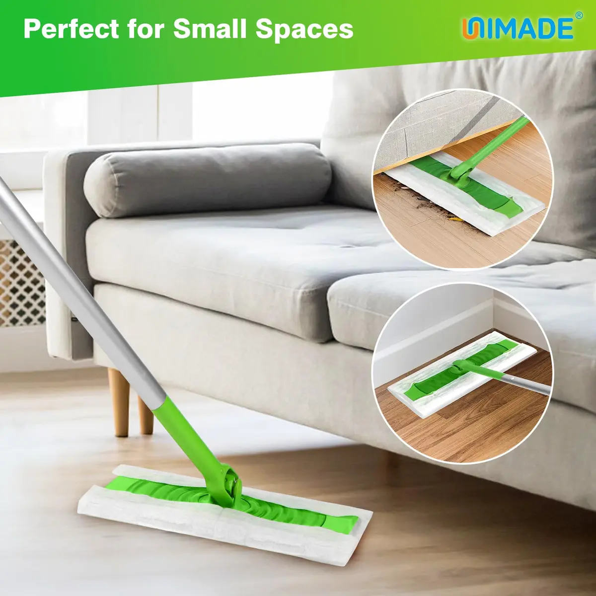 UNIMADE Dry Sweeping Cloths 180 Count Mop Refills | Compatible with Swiffer Sweepers for Dry Dust & Hair - view 6