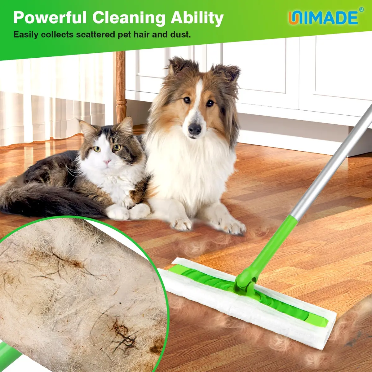 UNIMADE Dry Sweeping Cloths 180 Count Mop Refills | Compatible with Swiffer Sweepers for Dry Dust & Hair - view 2
