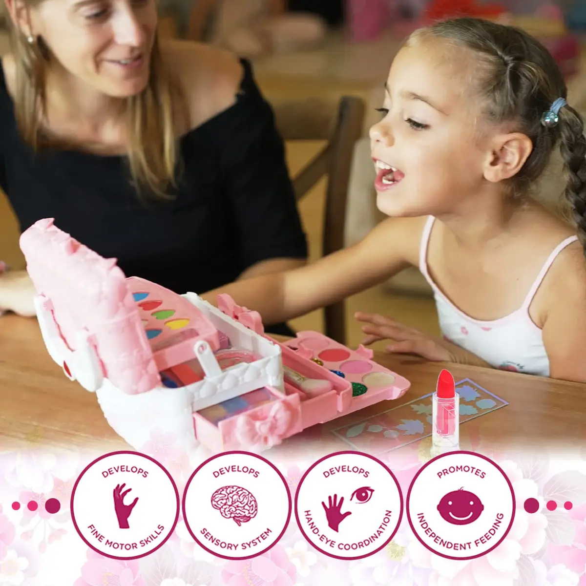 Mrabbitoo Kids Washable Makeup Set 66 Pcs | Princess Dress Up Toy for Girls Ages 3-12 - view 2