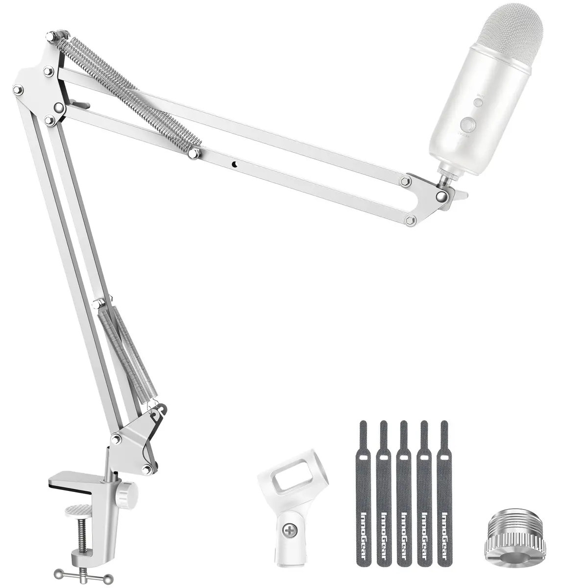 InnoGear Microphone Boom Arm Stand for Blue Yeti Fifine HyperX | Fully Adjustable, Steel Frame, Space-Saving Design - main product image