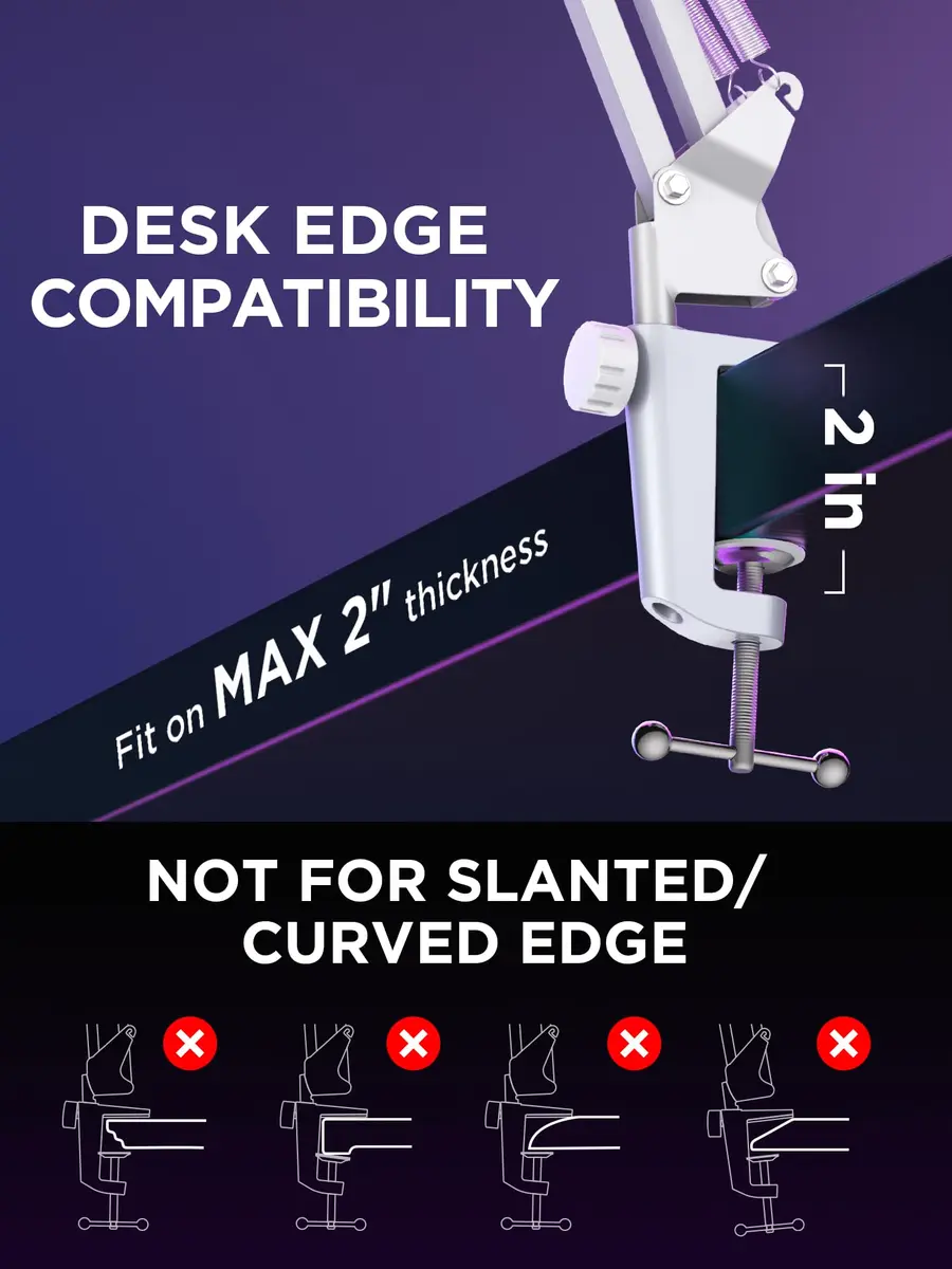 InnoGear Microphone Boom Arm Stand for Blue Yeti Fifine HyperX | Fully Adjustable, Steel Frame, Space-Saving Design - view 6