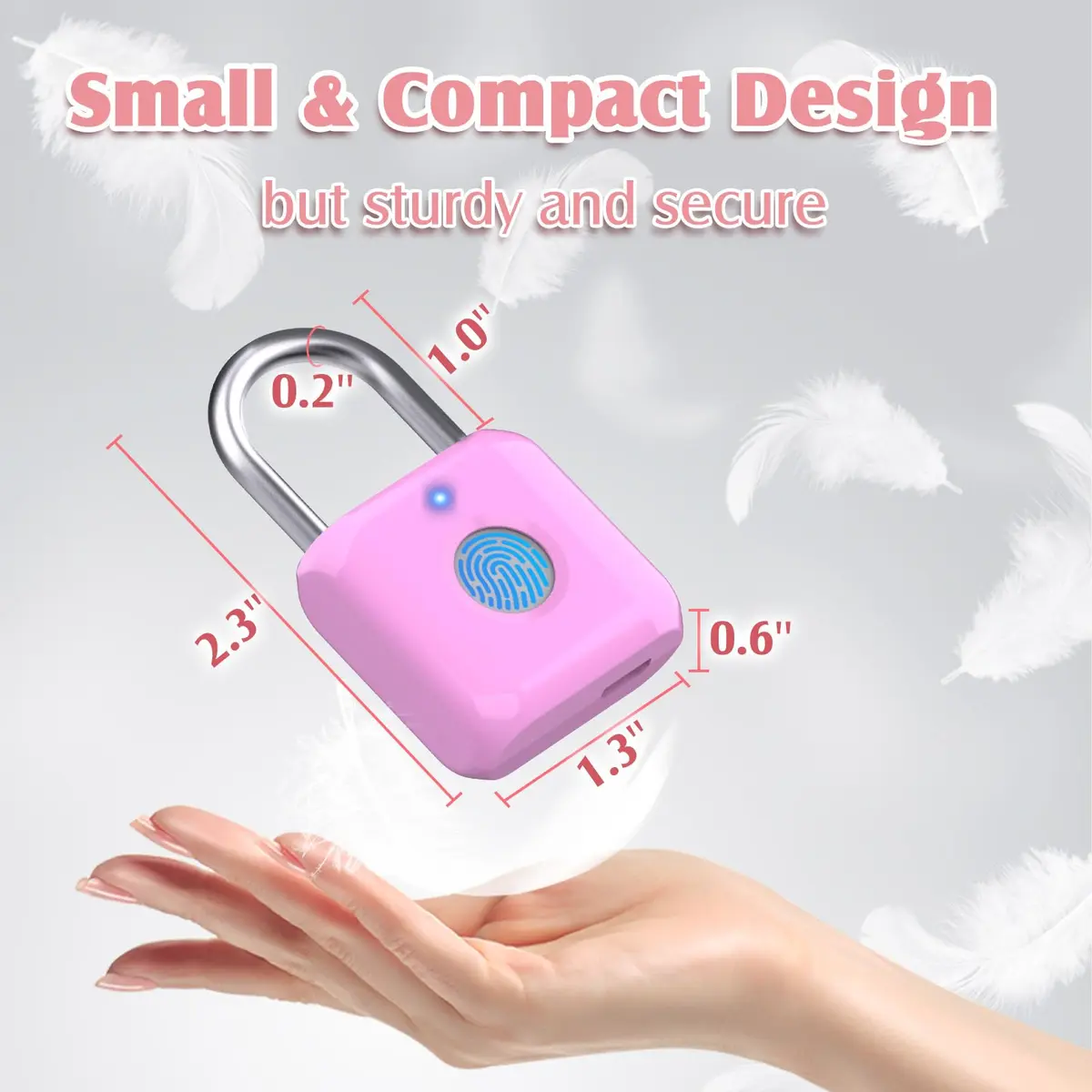 Pothunder Fingerprint Padlock, Locker Lock, Combination Lock, APP Unlock, USB Rechargeable, Suitable for Gym Locker, Door, Locker - view 6